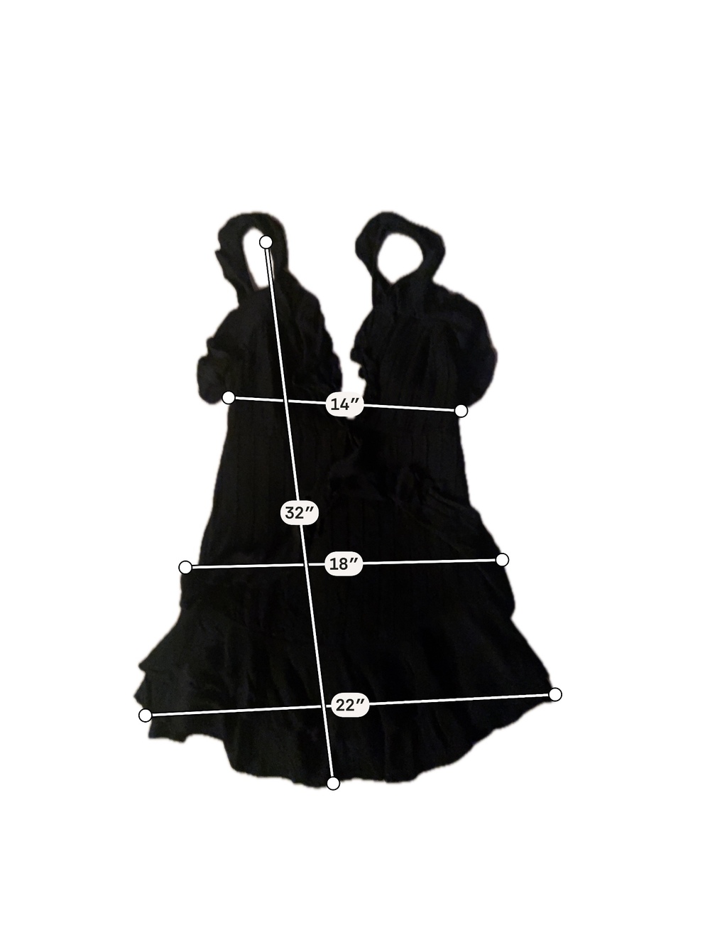 Free People Black Ruffled One-Piece Dress - Picture 4 of 7